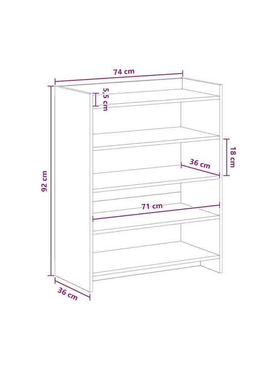 vidaXL Schuhorganisatoren aus Spanplatte 73.5x36x92cm