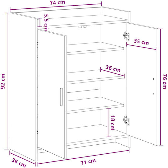 vidaXL Schuhorganisatoren aus Spanplatte 73.5x36x92cm