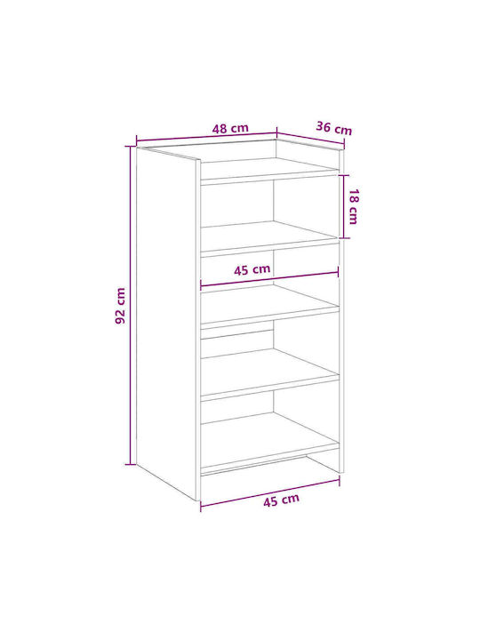 vidaXL Holz Schuhorganisator 48x36x92cm