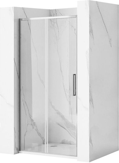 Rea Shower Screen for Shower with Sliding Door 140x195cm Chrome