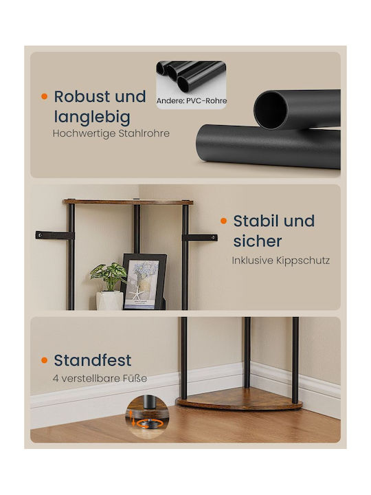 Γωνιακό Ράφι Τοίχου Vintage Brown 38.3x27x139εκ.