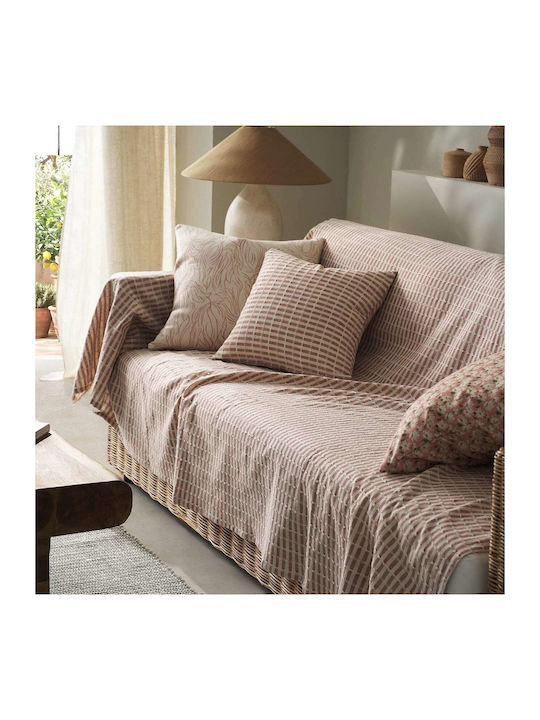 Gofis Home Elysia Sofa Throw 2 Seater 180x250cm Dusty Rust
