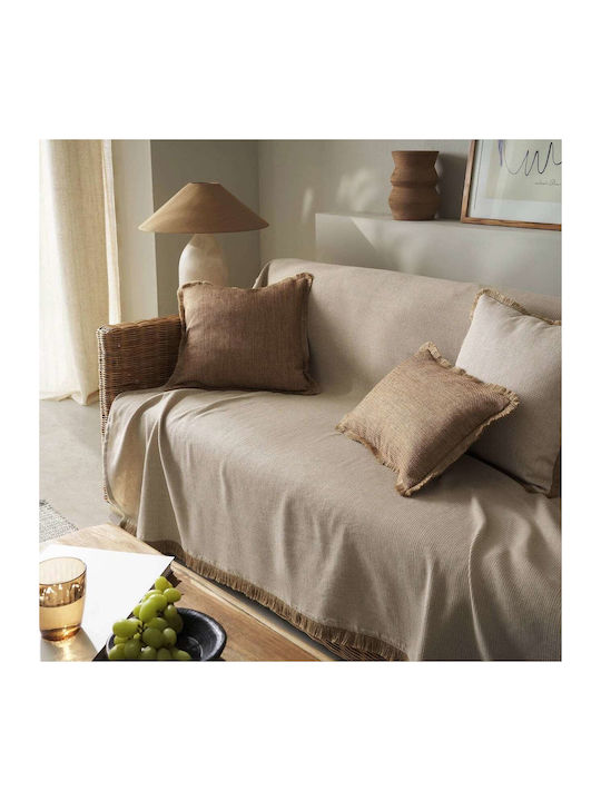 Gofis Home Odessa Armchair Throw 180x180cm Hemp Beige