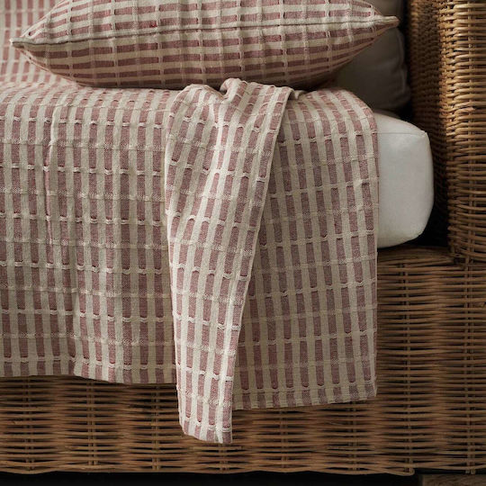 Gofis Home Elysia Jacquard Armchair Throw 180x180cm Dusty Rust