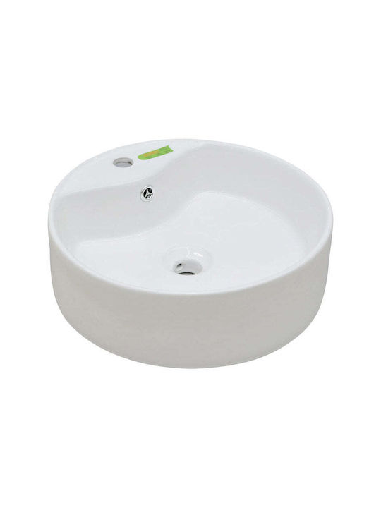 Inter Ceramic Countertop Sink Porcelain 46.5x46.5x17cm White