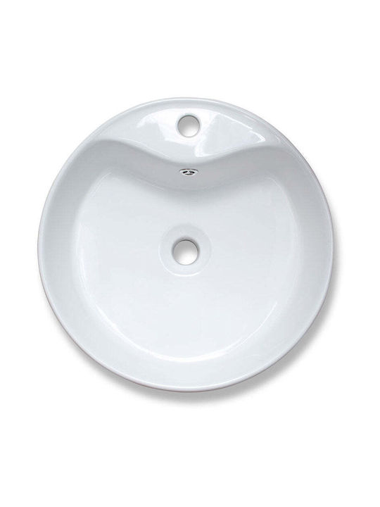 Inter Ceramic Countertop Sink Porcelain 46.5x46.5x17cm White