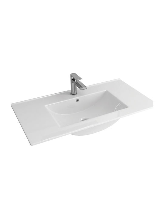 Karag Încorporat Chiuvetă Porțelan 101x47x18cm Alb