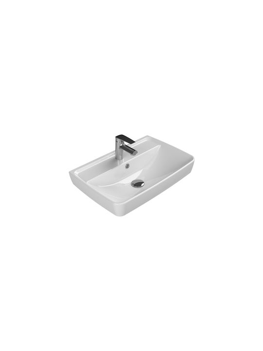Cerastyle Duru 60 035100-u Επιτοίχιος Νιπτήρας Πορσελάνης 60x40cm Λευκός
