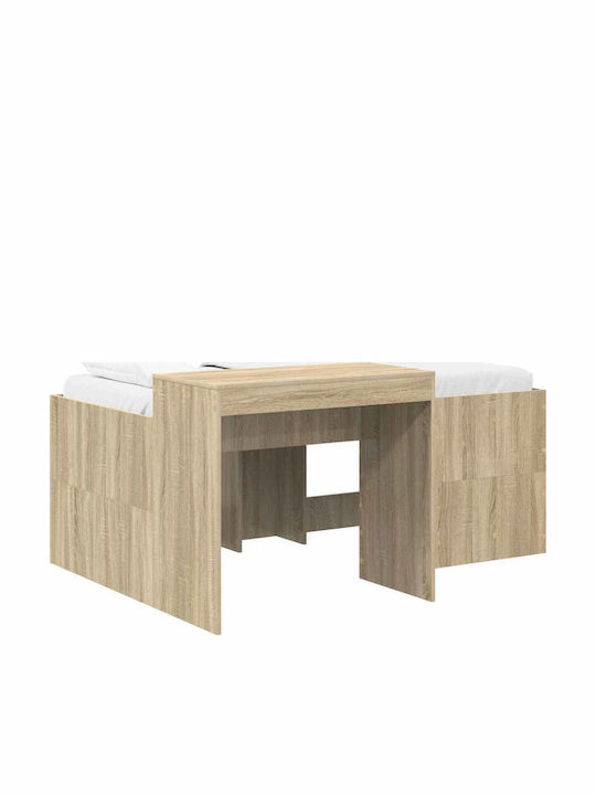 Kinderbett Hochbett Einzeln mit Schreibtisch Beige