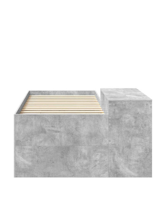 Kinderbett Hochbett Einzel mit Schreibtisch Grau