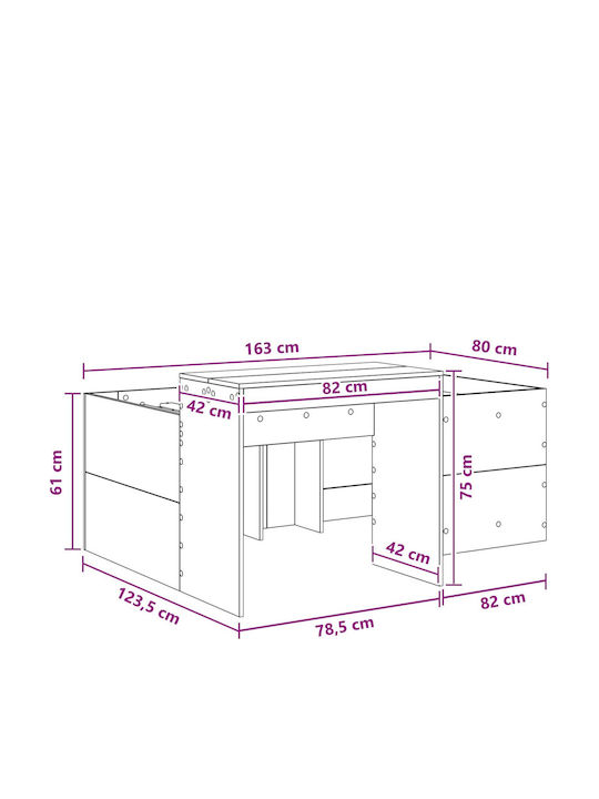 Kinderbett Hochbett Einzeln mit Schreibtisch Beige