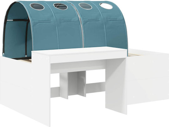 Kids Single Bed with Desk Light Blue