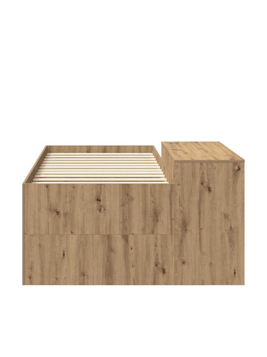Kinderbett Hochbett Einzel mit Schreibtisch Braun