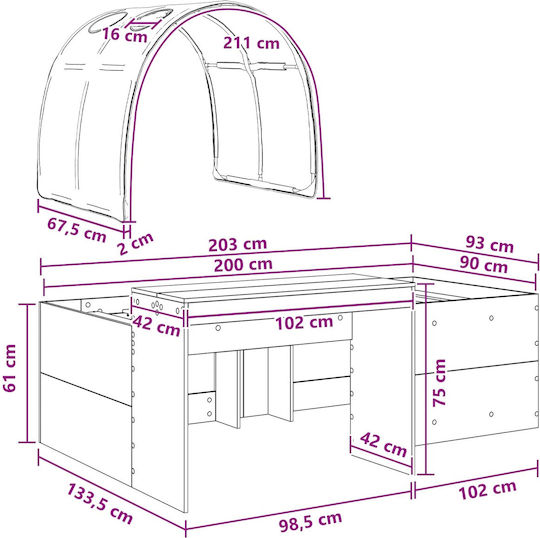 Kids Bed Loft Single with Desk Pink