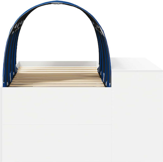 Kinderbett Einzel mit Schreibtisch Blau