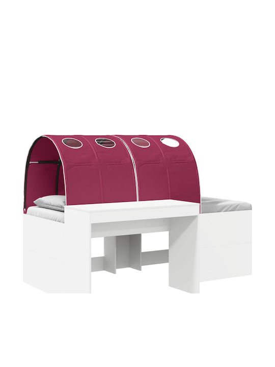 Pat Pentru Copii Tip Loft Bed Single Cu Birou Alb