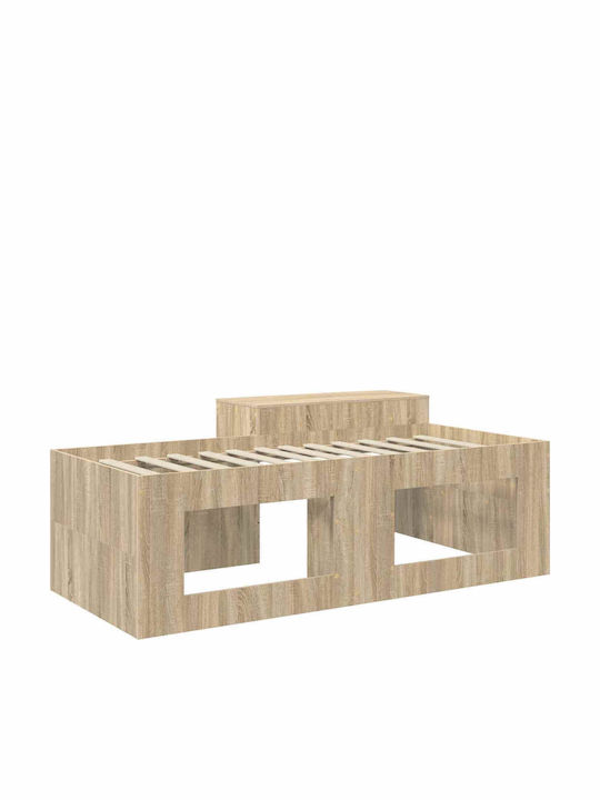 Kinderbett Hochbett Einzeln mit Schreibtisch Beige