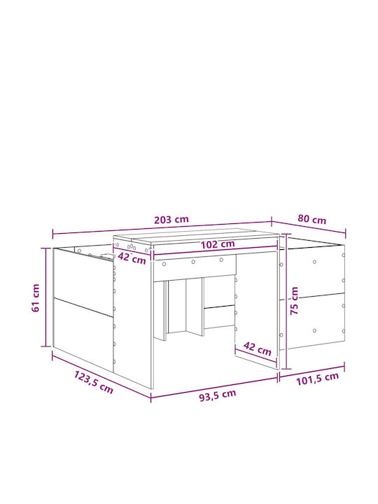 Kinderbett Hochbett Einzeln mit Schreibtisch Beige