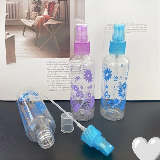 Wiederbefüllbare Kunststoff Fläschchen Sprühdesigns Blumenmuster 30ml 3 Stück