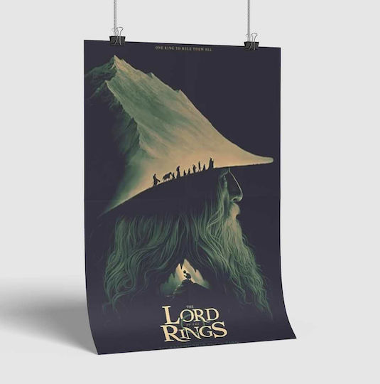 Poster Lord Rings Gandalf Mv144 40cm X 50cm Black Wooden Frame