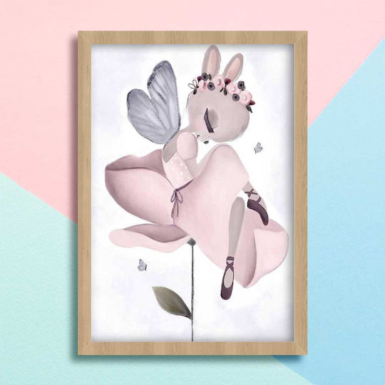 Kids Framed Fairy Wall Art With Black Wooden Frame 40x50cm
