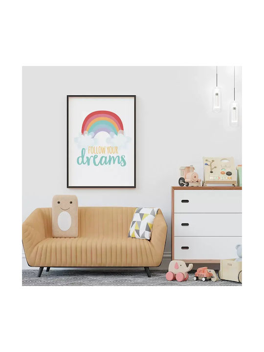 Παιδικό Κάδρο Ουράνιο Τόξο Follow Your Dreams 40x50εκ.