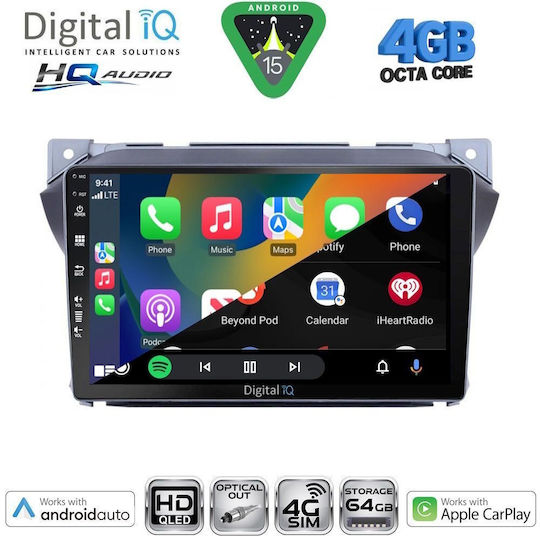 Digital IQ Car Audio System for Suzuki Alto Nissan Pixo 2009-2014 Bluetooth USB WiFi GPS Apple CarPlay Android Auto with 9" Touch Screen