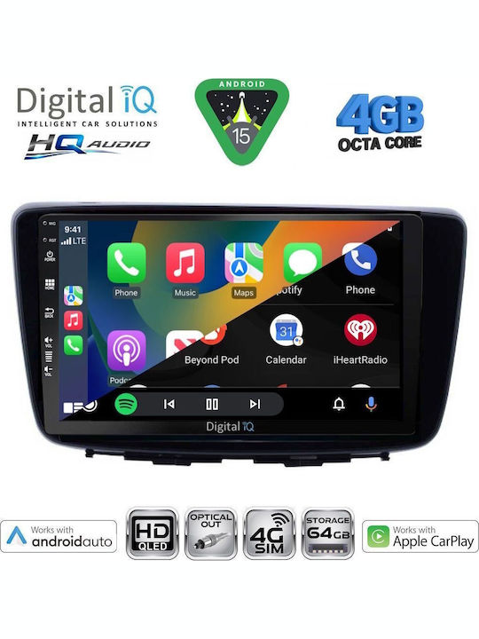 Digital IQ Car Audio System for Suzuki Baleno 2016-2022 Bluetooth USB WiFi GPS Apple CarPlay Android Auto with 9" Touch Screen