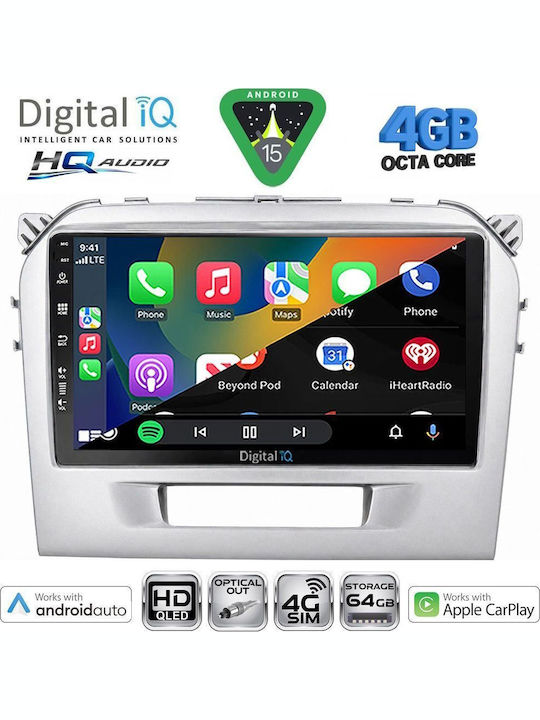 Digital IQ Car Audio System for Suzuki Vitara 2016-2022 Bluetooth USB WiFi GPS Apple CarPlay Android Auto with 9" Touch Screen