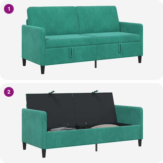 Dreisitzer Sofa mit Stauraum Türkis 172x78x87cm