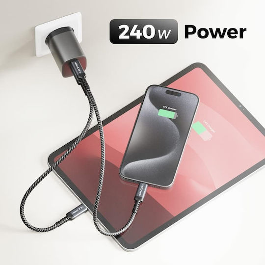 DeleyCON USB 2.0 Kabel USB-C Männlich - USB-C 240W PD Schwarz 1m MK6461