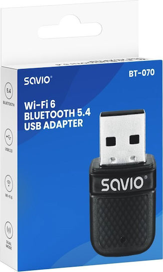 Savio Αντάπτορας Δικτύου USB με Ασύρματη Σύνδεση Wi-Fi 600Mbps