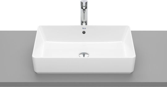 Roca Gap Square Επικαθήμενος Νιπτήρας Πορσελάνης 60x42x13cm Λευκός Roca Gap Square Επικαθήμενος Νιπτήρας Πορσελάνης 60x42x13cm Λευκός