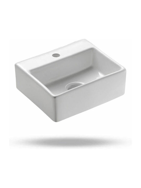 Karag Deasupra Blatului Chiuvetă Porțelan 34x29.5x12cm Alb