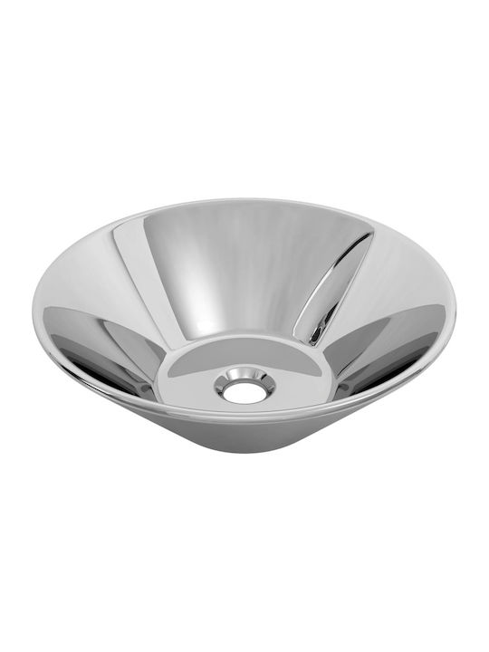 vidaXL Countertop Sink Ceramic 42x42x14cm Silver