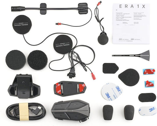 Interphone ERA 1X Μονή Ενδοεπικοινωνία για Κράνος Μηχανής με Bluetooth