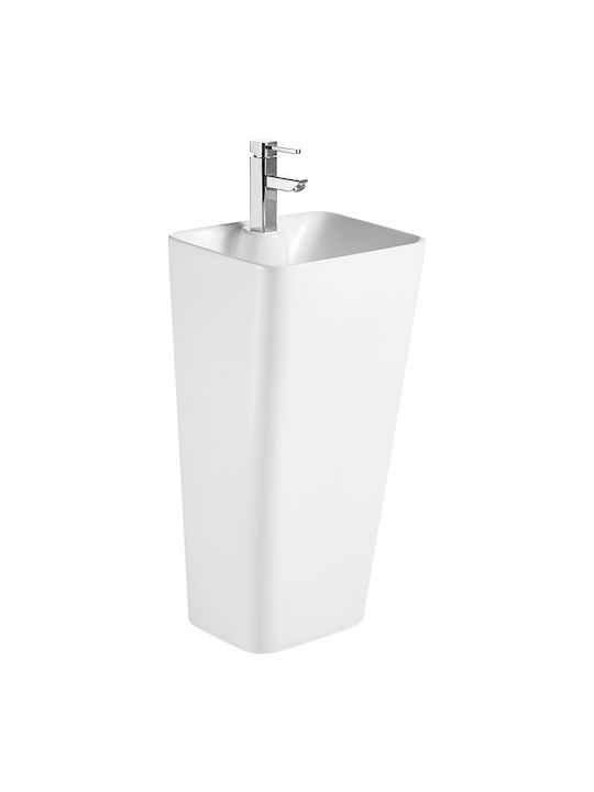 Vinci Cube Slim Floor Sink Porcelain 43x36x83cm White
