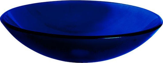 Gloria Cob Επικαθήμενος Νιπτήρας Γυάλινος 42x42x14cm Μπλε