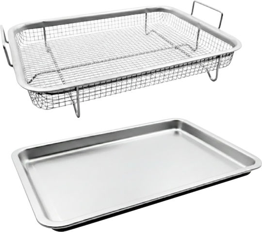 Cheffinger Stainless Steel Frying Basket Draining Tray Silver