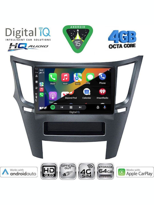 Digital IQ Car Audio System for Subaru Legacy / Outback 2009-2014 (Bluetooth/USB/WiFi/GPS/Apple CarPlay/Android Auto) with 9" Touch Screen