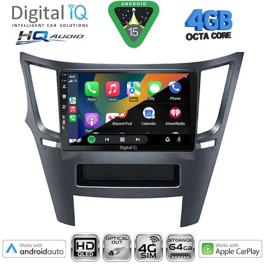 Digital IQ Car Audio System for Subaru Legacy / Outback 2009-2014 (Bluetooth/USB/WiFi/GPS/Apple CarPlay/Android Auto) with 9" Touch Screen