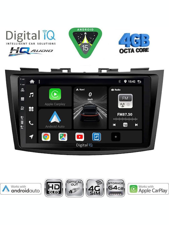 Digital IQ Car Audio System for Suzuki Liana 2001-2007 Bluetooth USB WiFi GPS Apple CarPlay Android Auto with 9" Touch Screen