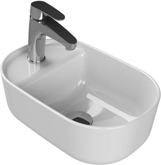 Cerastyle Aqua Επικαθήμενος Νιπτήρας Πορσελάνης 42x28x16cm Λευκός Cerastyle Aqua Επικαθήμενος Νιπτήρας Πορσελάνης 42x28x16cm Λευκός