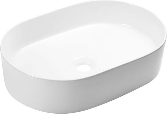 Laveo Desna Επικαθήμενος Νιπτήρας Κεραμικός 51x35cm Λευκός