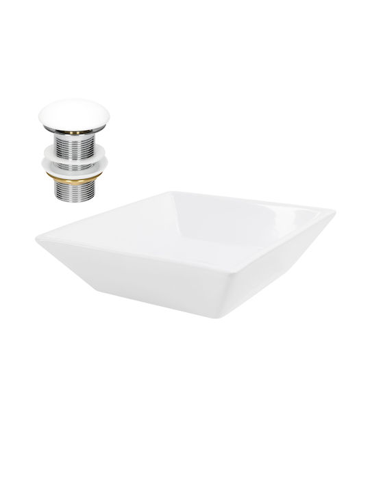 ML-Design Aufgesetztes Waschbecken Keramik 41x41x12cm Weiß