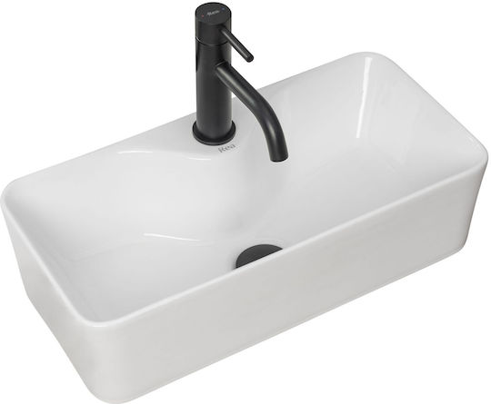 Rea Επικαθήμενος Νιπτήρας Πορσελάνης 50.5x25cm White
