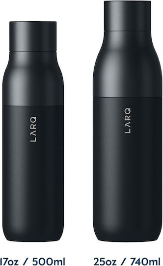 Thermos Bottle Stainless Steel 500ml Twist Top Obsidian Black