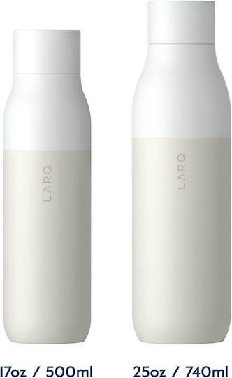 Thermos Bottle Stainless Steel 500ml Twist Top Granite White