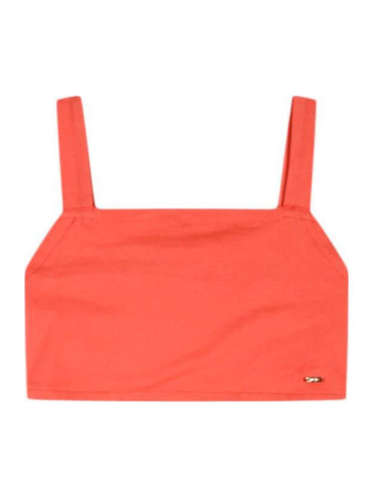Παιδικό Crop Top Αμάνικο Κοραλί