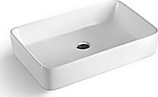 KLP Plus Aufgesetztes Waschbecken Porzellan 49x38x13cm Weiß KLP Plus Aufgesetztes Waschbecken Porzellan 49x38x13cm Weiß